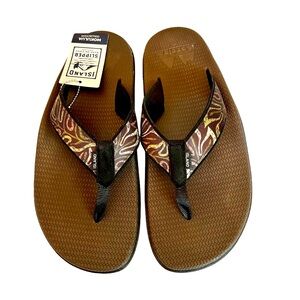 NWT Mens Hawaiian Flip Flop Sandals Mokulua by Island Slipper From Hawaii Sz 14